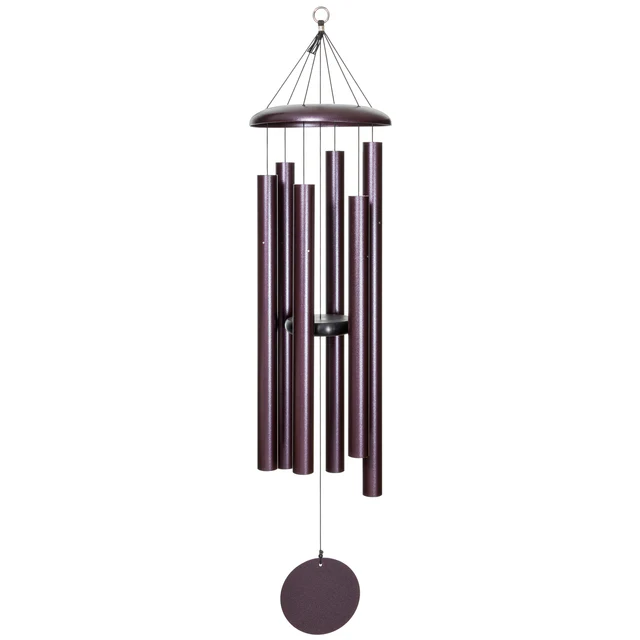 Regal purple Corinthian Bells wind chime, offering a deep, luxurious purple shade and a matching sail.